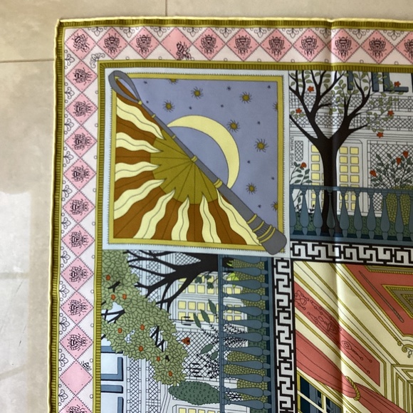 NWT HERMES Carre 90 Scarf Objets de Curiosite 100% Silk Blue Green Pink Purple - Picture 10 of 15